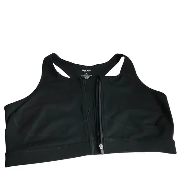 Torrid Active Wireless Zip Front Sports Bra Size 3X NWT Low Impact Gym Training